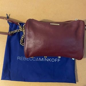EUC Rebecca Minkoff purse 5 zip maroon color